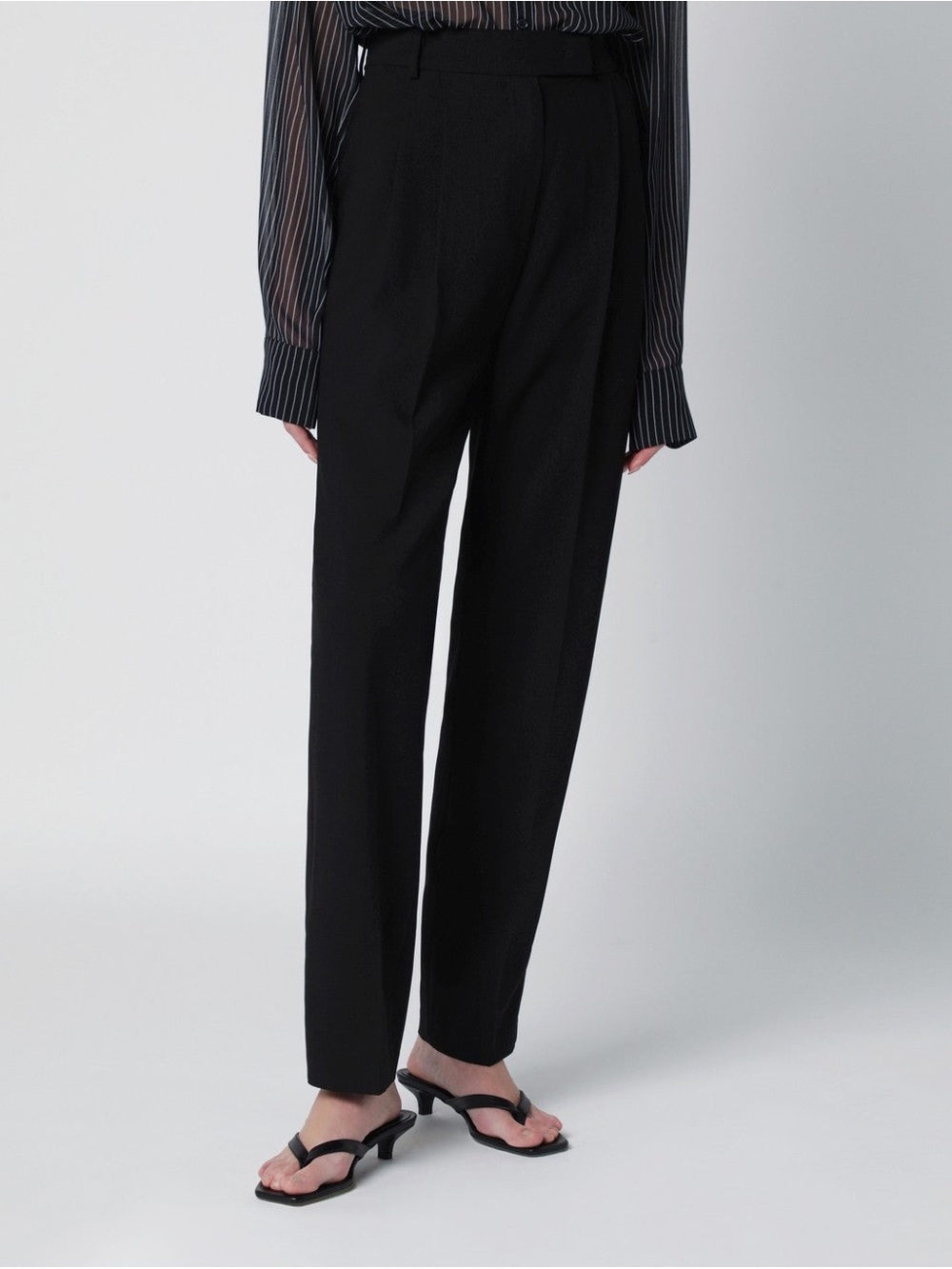 The Frankie Shop Bea Pleated Trousers, Beige, Size S, High Waist - Picture 2 of 7